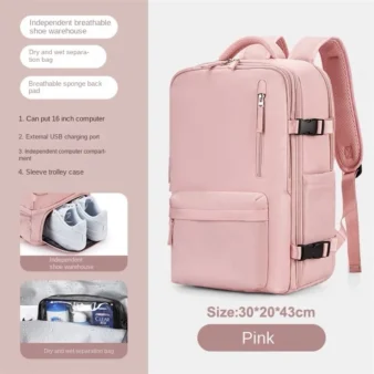 🔥35L Travel Bagpack waterproof cabin size backpack with shoe compartment 16 inch Laptop available unise